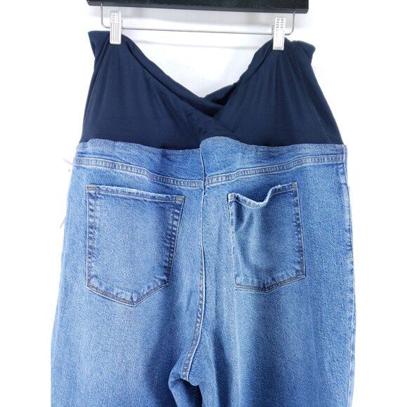 Isabel Maternity Womens Size 17 Crossover Panel Distressed Denim Jeans - Picture 3 of 9